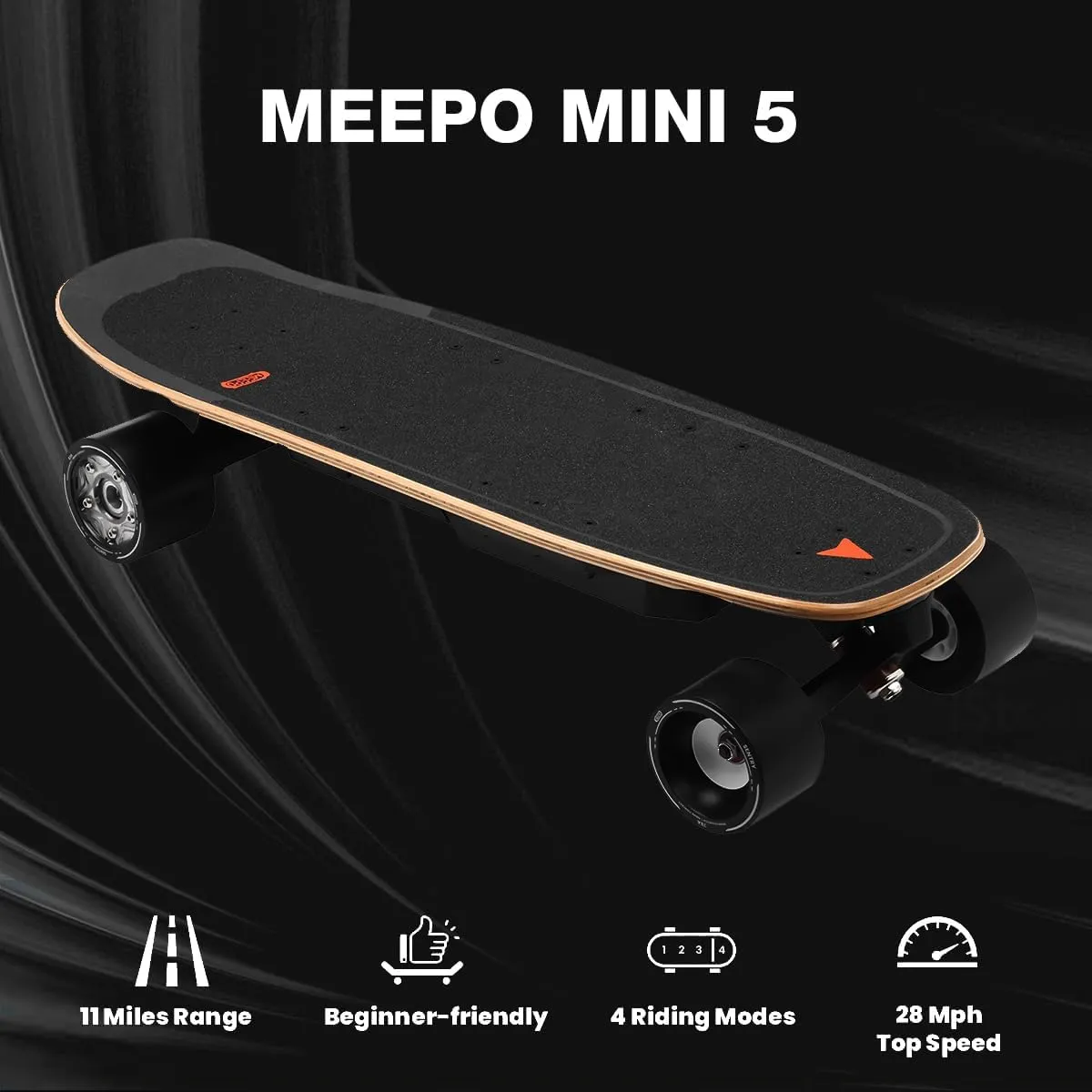 MEEPO Mini5 MINI3 Max Electric Skateboard with Remote, Up to 29 MPH Top Speed, 11 Miles Range,330 Pounds Max Load, Maple Cruiser for Adults and Teens