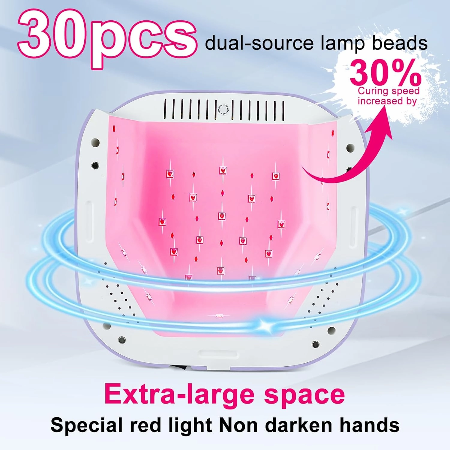 MEKK Cordless UV LED Nail Lamp,54W UV Light for Gel Nails with Hand-Friendly Red Light Beads,Auto Sensor & 4 Timer Settings Professional Flash Cure Lamp for Salon and Home,Checkered Design-Purple