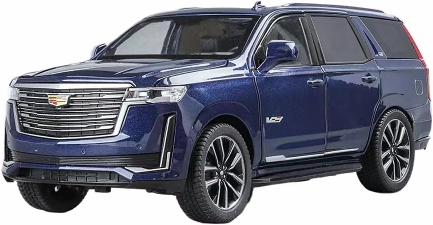 Metal Die Cast Toy Cars 1:24 for Cadillac Escalade/XT5 Alloy Scene Ornaments Adult Collection Decorations Car Model for Home Or Office Décor(Blue)