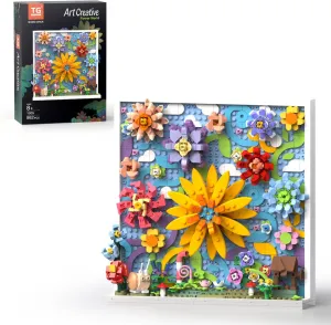 Micro Brick Flower World Building Set, 3D Floral Wall Art Home Office Decoration or Table Display, Creative Building Craft Set, Ideas Gift Building Toy for Adults,Teens Ages 8  Kids