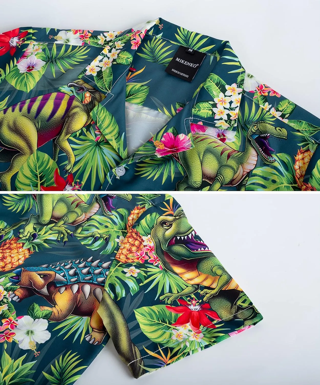 MIKENKO Funny Mens Hawaiian Shirts Short Sleeve Button Up Beach Summer Button Down Hawaiian Shirt for Men Women