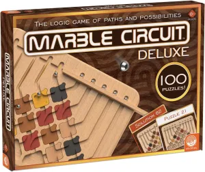 MindWare Marble Circuit Deluxe Brain Teaser Puzzles – Logic Game for 1 Player – Great Gift for Kids & Adults – Premium Marble Maze Game with 100 Brain Puzzles – Ages 8 