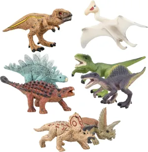 Mini Dinosaurs Figures, Detailed Textures 2-3 Dinosaur Figurines Cake Topper Toy Set