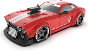 Mini RC Drift Car 1/32 Scale 4WD – Smart 32-Bit Control, ESP Gyro, 3-Mode LED Headlights, Adjustable Wheelbase, Indoor Racing Gift for Adults & Father’s Day/Red