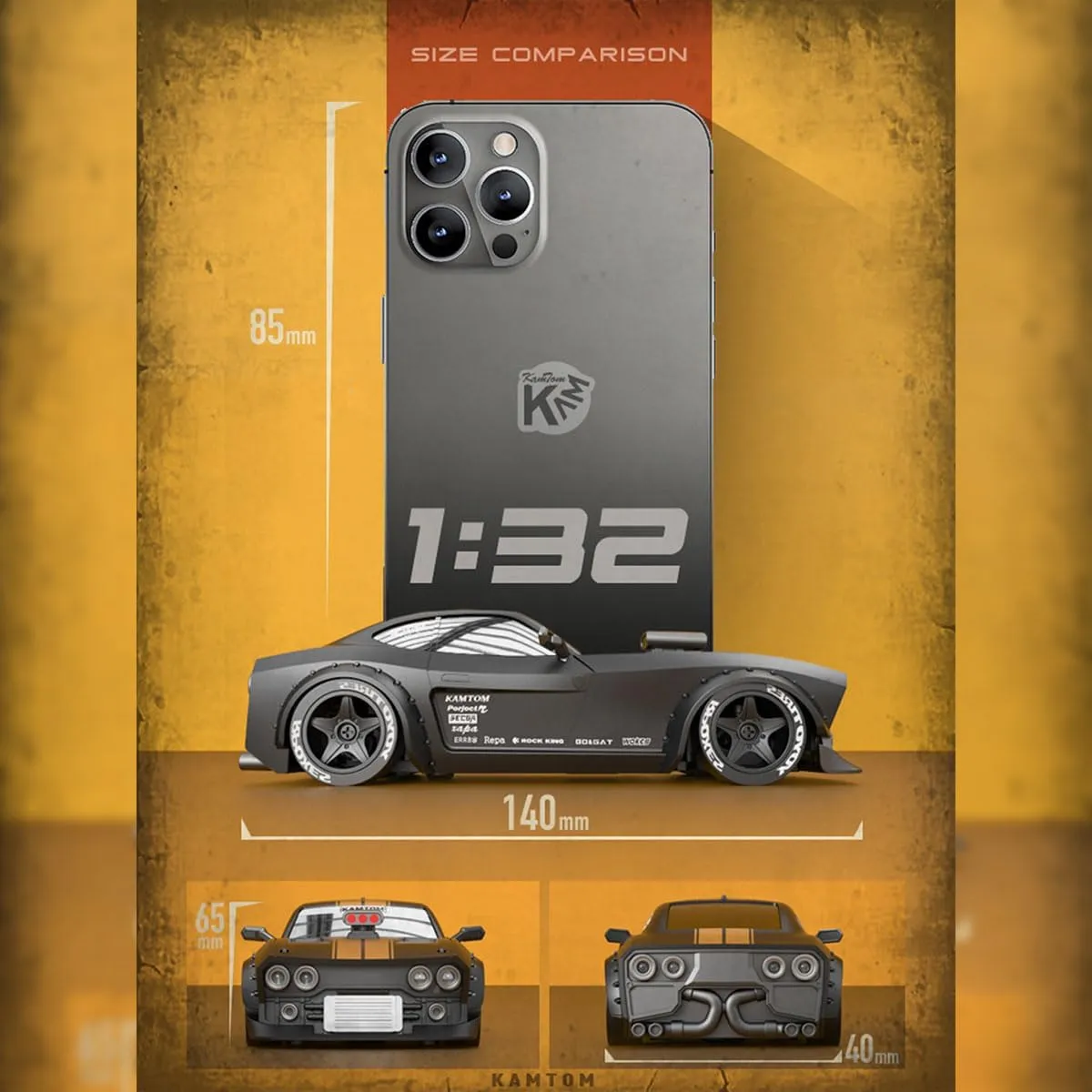 Mini RC Drift Car 1/32 Scale 4WD – Smart 32-Bit Control, ESP Gyro, 3-Mode LED Headlights, Adjustable Wheelbase, Indoor Racing Gift for Adults & Father’s Day/Red