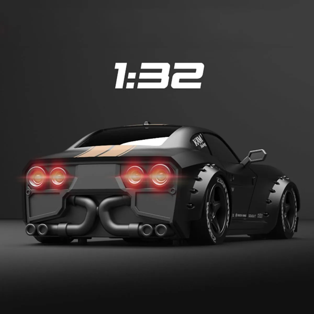 Mini RC Drift Car 1/32 Scale 4WD – Smart 32-Bit Control, ESP Gyro, 3-Mode LED Headlights, Adjustable Wheelbase, Indoor Racing Gift for Adults & Father’s Day/Red