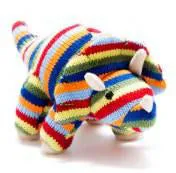 Mini Stripe Triceratops Rattle