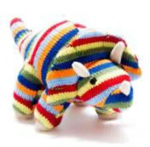 Mini Stripe Triceratops Rattle