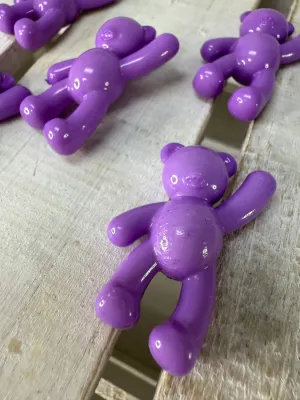 Mini Teddy Bear Trinket Purple Bear Figurine Mini Objects Speech Therapy Toy Minis Say and Play Mini Objects