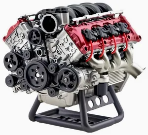 Mini V8 Engine Kits That Runs, V8 Model Engine Kit Engine MAD RC Engine Model Kits for Adults to Build, Plastic Model Suitable for Car AX90104 SCX10Ⅱ Capra VS4-10 Pro/Ultra (V8 I) (Plastic/Alloy)