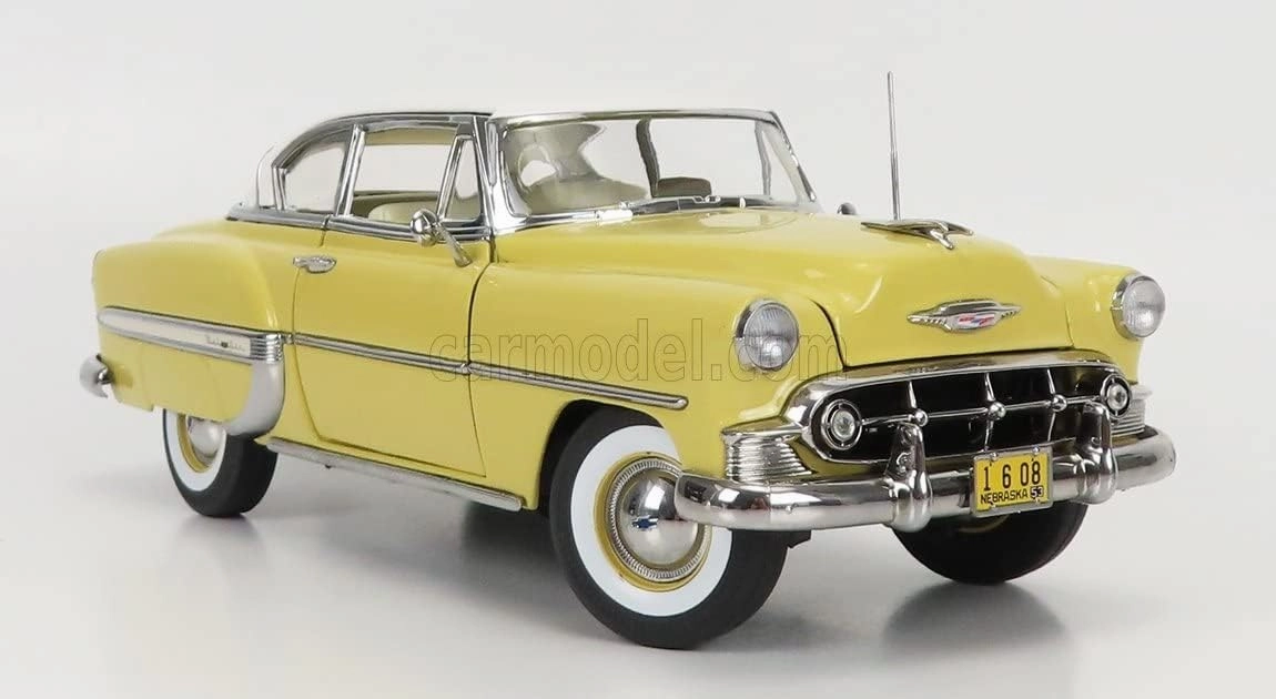 Mini Car American Car 1/18 Chevrolet Bell Air SUN-STAR 1/18 CHEVROLET BEL AIR COUPE 1953 YELLOW WHITE 01608