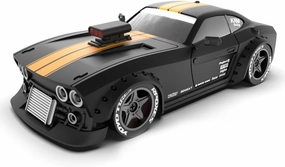 Mini RC Drift Car 1/32 Scale 4WD – Smart 32-Bit Control, ESP Gyro, 2-Mode LED Headlights, Adjustable Wheelbase, Indoor Racing Gift for Adults & Father’s Day/Black