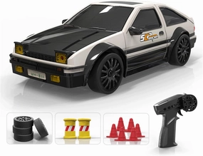 Mini RC Drift Car Model with Lights, 1/24 Scale RC Electric 4WD Racing Car Controllable Two Speed Switching, 2.4GHz Remote Control High Speed Race Drifting Cars Toy for Boys Adults