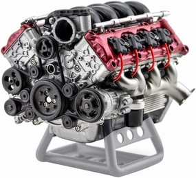 Mini V8 Engine Model Kit, MAD RC 3D Printing Resin Simulation Dynamic V8 Engine Internal Combustion Engine Model DIY Assembly for AX90104 SCX10Ⅱ Capra VS4-10 Pro/Ultra Model Car (KIT Version)
