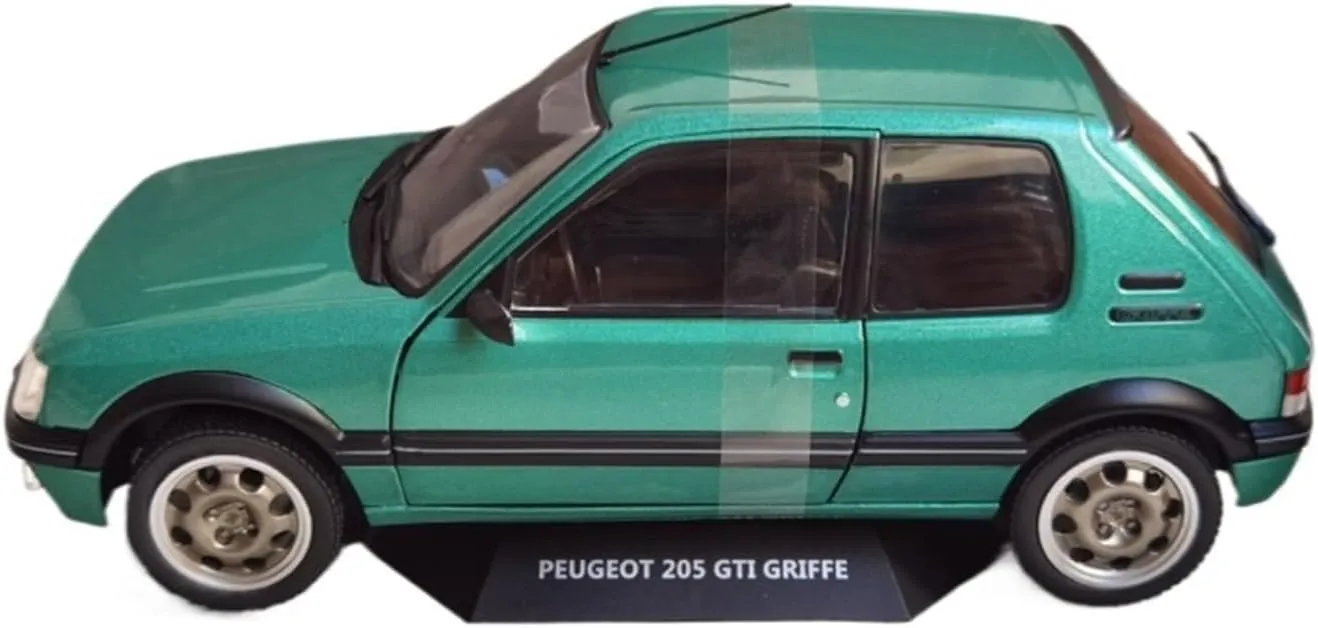 Miniature Models 1/18 Scale for Peugeot 205 GTI Car Model Alloy Green Painting Gift for Kids Car Ornaments