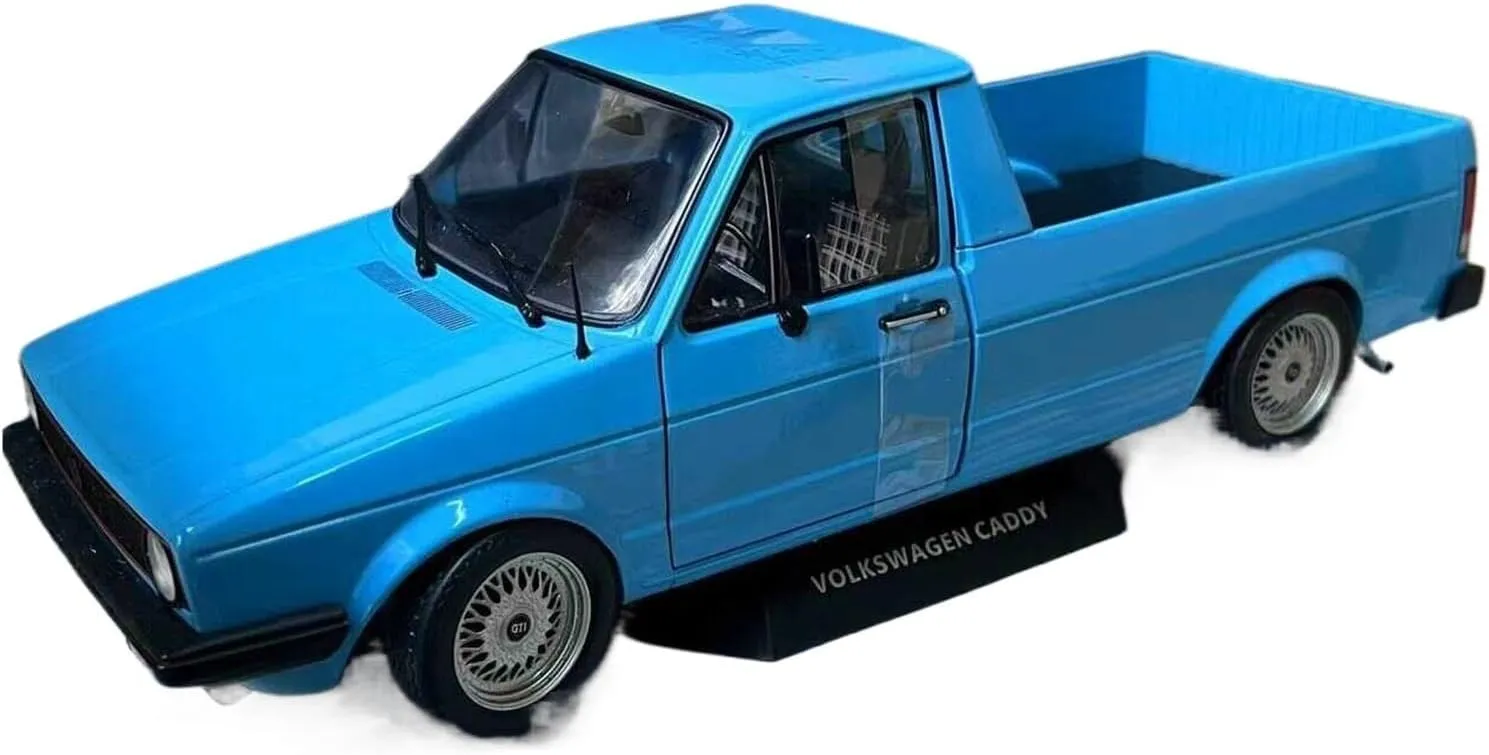 Miniature Models 1/18 Scale for Volkswagen Caddy Pick-up Truck Model Alloy Blue Painting Car Ornaments
