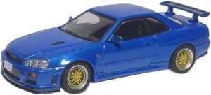 Miniature Models 1:64 for Nissan GTR Painted in Gulf Coast Blue Alloy Car Static Display for Collection Car Ornaments