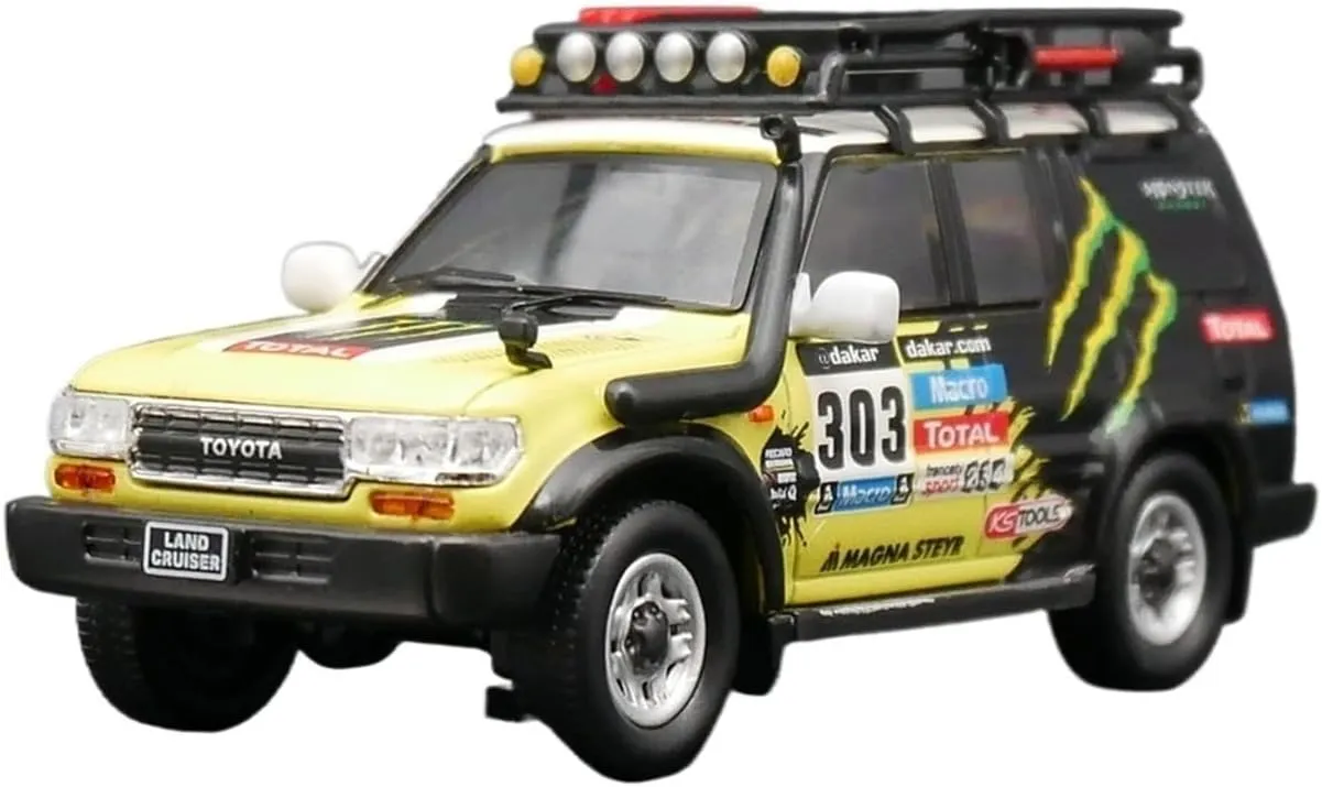 Miniature Models 1:64 Scale Toyota Land Cruiser LC80 Alloy Model with Magic Claw Painting Car Ornaments