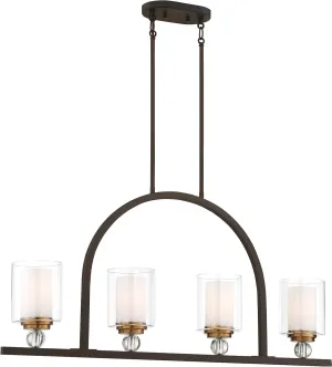 Minka Lavery Island Chandelier Mini Pendant Lighting 3074-416 Studio 5 Dining Room Fixture, 4-Light 400 Watts, Painted Bronze