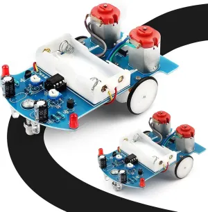 MiOYOOW Soldering Practice Kit, 2 Pack Line Following Robot Car Kit Beginners DIY Smart Car Soldering Project Kit for School STEM Education, Learning Electronic Toys for 10  Years Old Boys Girls