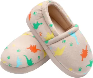 MIXIN Boys Slippers Indoor House Slippers Bedroom Dinosaur Soft Warm Boys House Shoes with Memory Foam