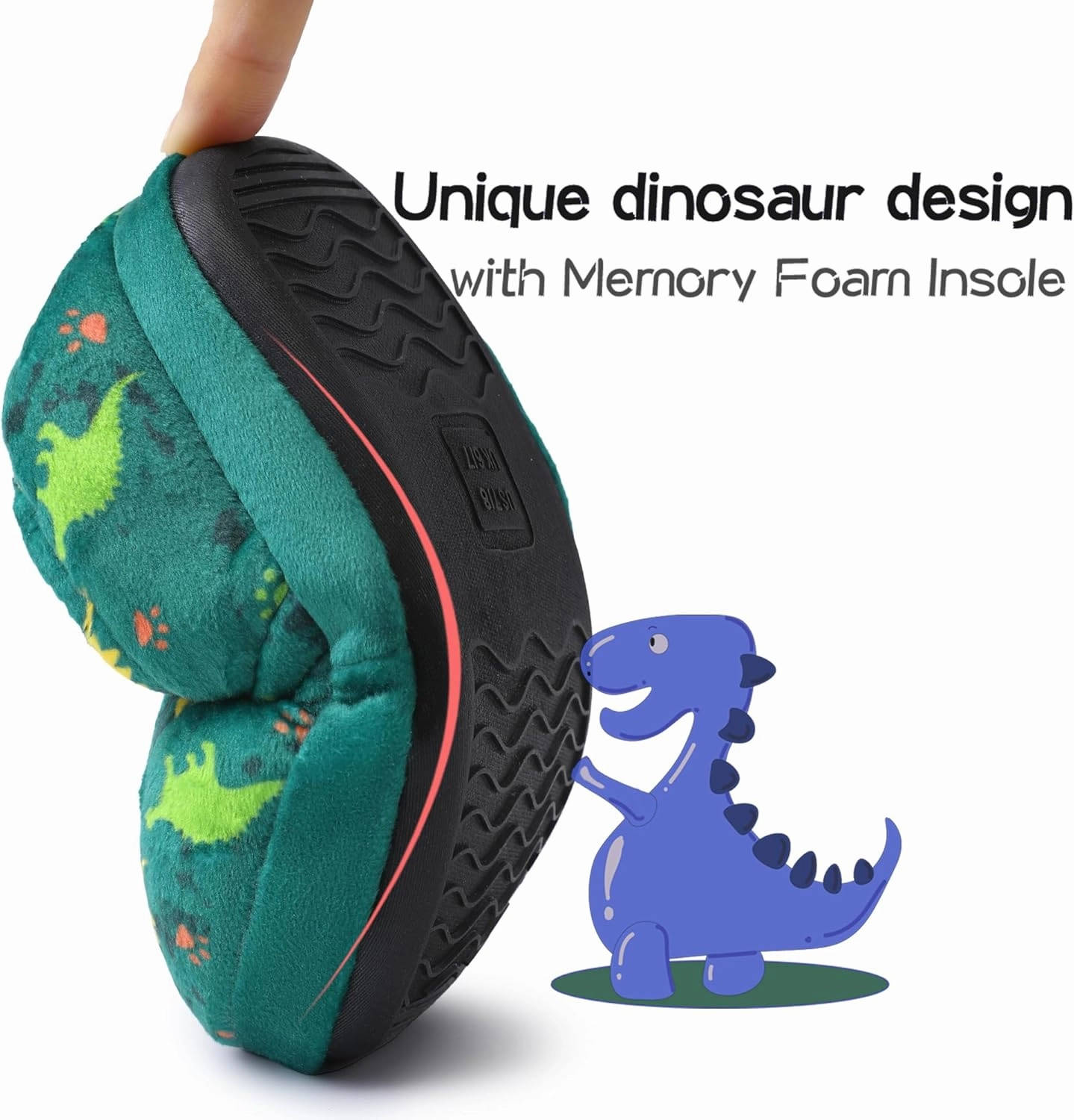 MIXIN Boys Slippers Indoor House Slippers Bedroom Dinosaur Soft Warm Boys House Shoes with Memory Foam