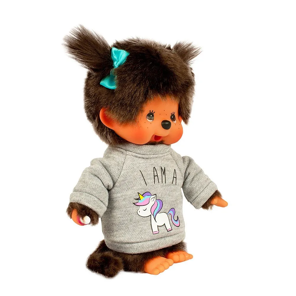 Monchhichi Girl with Unicorn Sweater Plush Toy