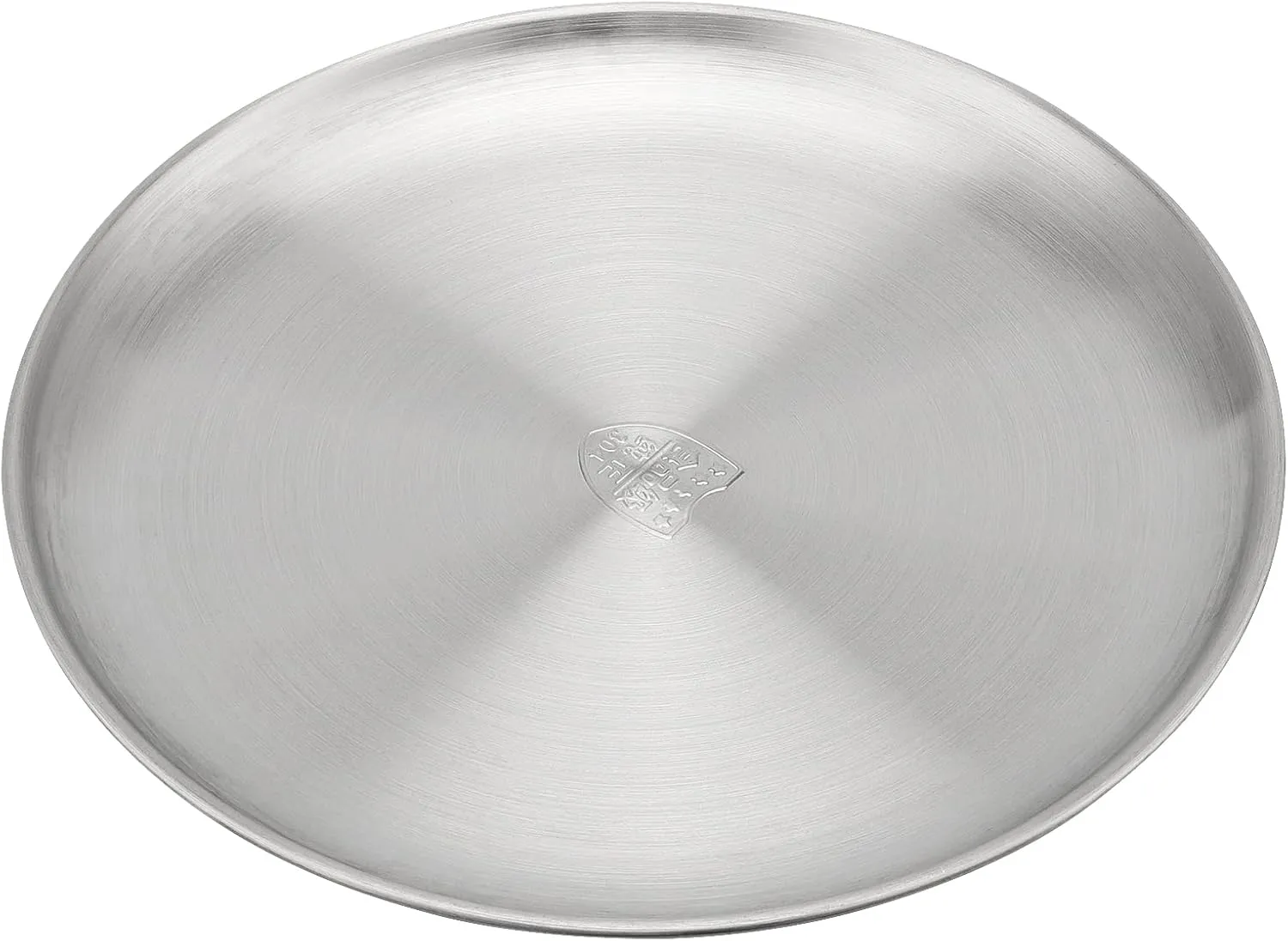 MOUYAT 4 PCS 12 Inch Large Stainless Steel Plate, 30cm Round Dinner Metal Plates, Metal Salad Steak Plates Reusable Dinner Dish for Eating Serving Camping Outdoor BBQ Home Kitchen, Polished Silver