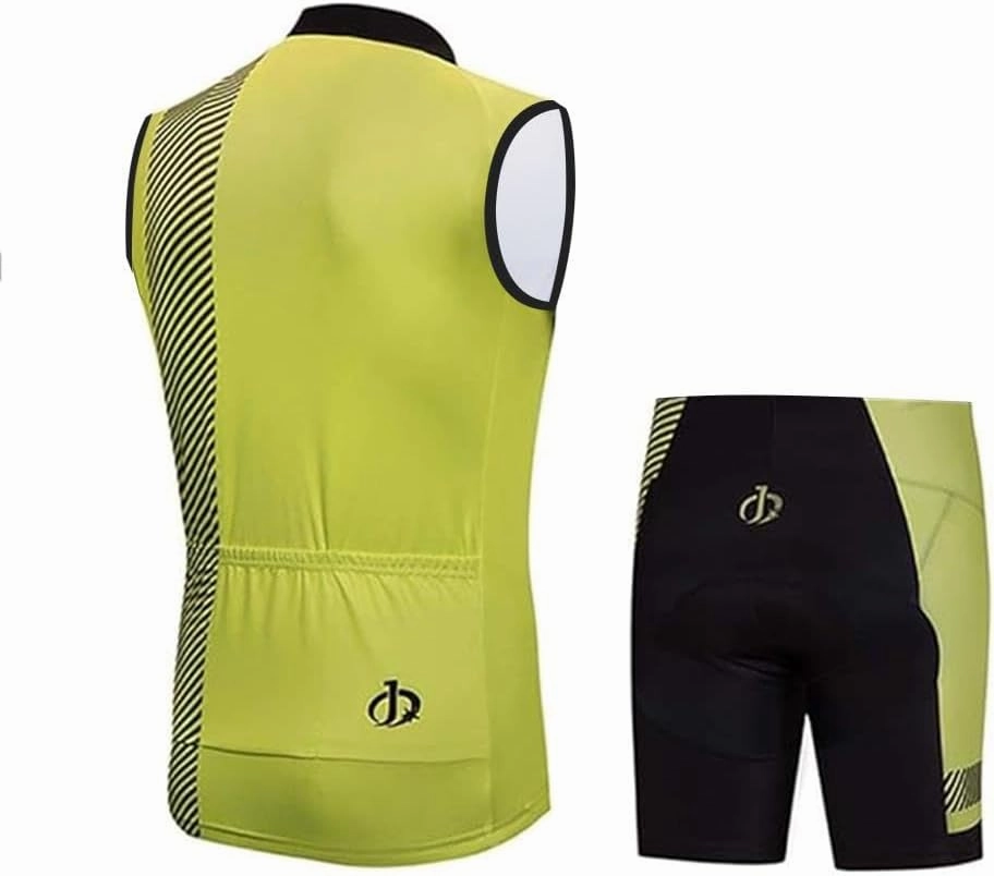 MOXILYN Men's Cycling Vest Road Bike without Sleeves Jersey Zipper Pokcet Bicycle Shorts with Padded Cycling Clothing Set