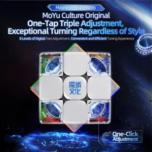 Moyu Super Weilong v2, Magnetic Cube Stickerless 3x3 Maglev Easy Turn & Smooth Ball-Core Version Design Faster & Professional(Maglev Version)