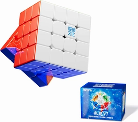 Moyu Aosu V7 4x4 Magnetic Stickerless UV Coated Speed Cube, 4 by 4 Professional Cube, 112 Magnets, Anti-Stick Design Adjustable Elasticity Magnetic Cube (2-Track UV Coated)