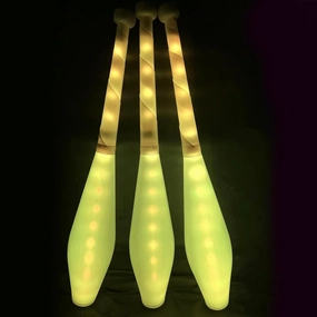 Multi-Color LED Light Up Juggling Club Glowing Clubs for Juggling at Night with Charger and Remote Set of 3
