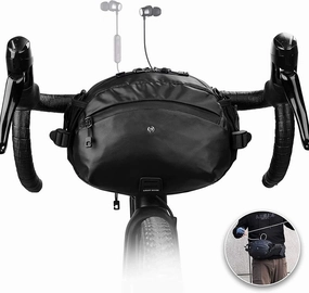 Multifunctional Riding Belt Bag Front Trailer Handle Bag Road Head Bag Mountain Bike Tools And Equipment(Black)
