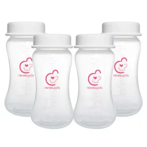 Nenesupply 9oz 4 Count Wide Neck Breast Pump Bottles Use for Pumping with Spectra S1 S2 9 Plus Breast Pumps. Replace Spectra Bottles for Pumping Breastmilk Storage and Collection Bottles