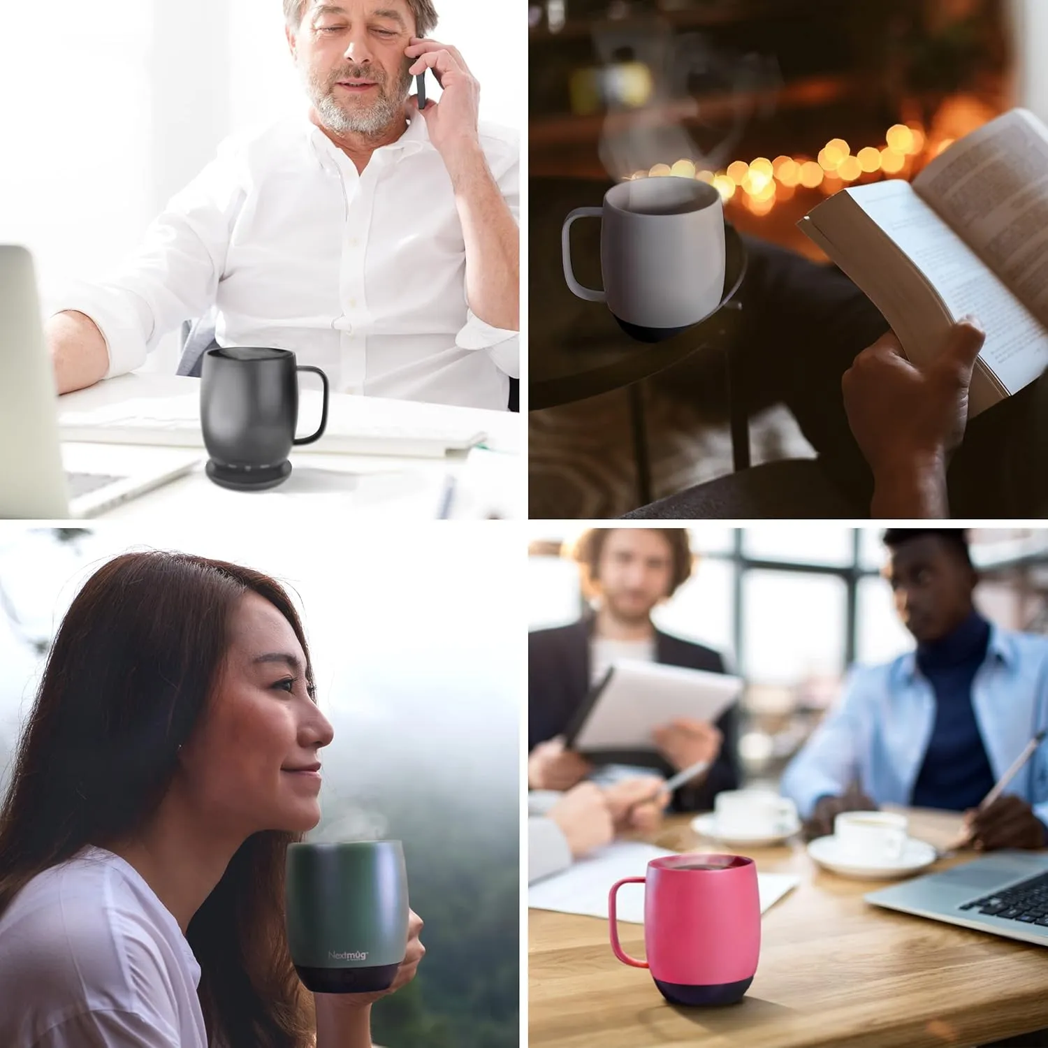 Nextmug - Temperature-Controlled, Self-Heating Coffee Mug (14 oz.) (Graphite)