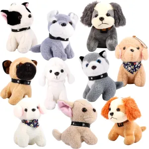 Niceup 10Pcs 4.5in Puppy Dogs Stuffed Animals Bulk Small Cute Paw Animal Little Pup Soft Plush Toys Doll for Birthday Party Favors