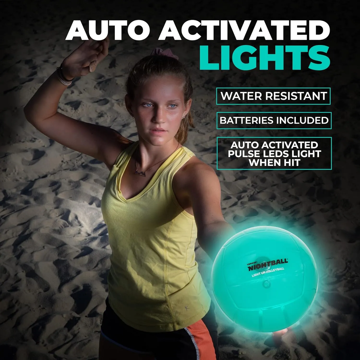 Nightball LED Volleyball - Glow in The Dark Outdoor Volleyball for Teens - Teen Gift