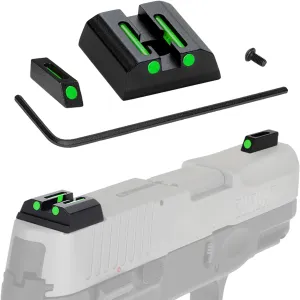 No-Tritium Fiber Optic Sights for Taurus G2C,G2S,G3 w/o,PT111 G2,PT140 G2,740,709,TX22 Taurus G2S Sights Red Green Dot Sights for Handguns Pistols with Assembly Tools