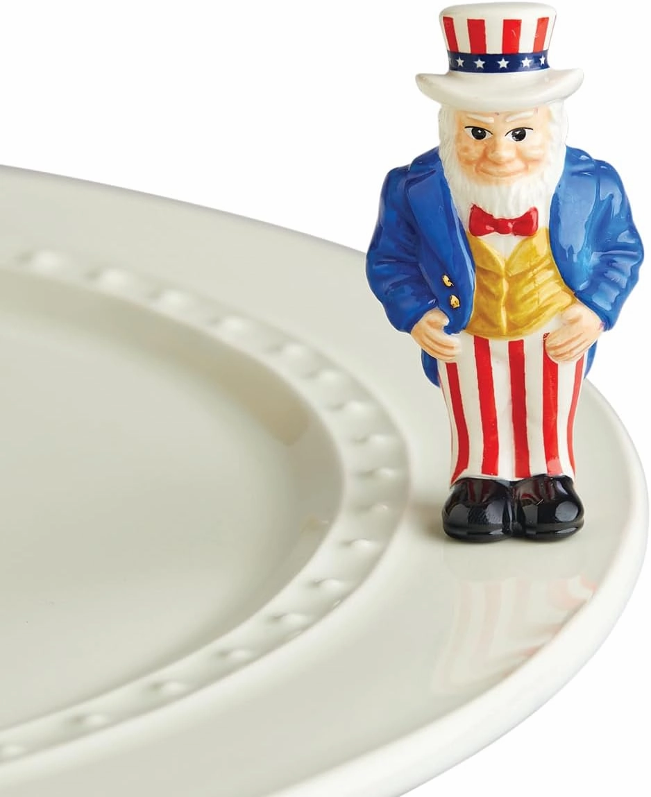 Nora Fleming Uncle Sam A251 - Hand-Painted Ceramic Holiday Décor - Spring Minis for The Home and Office