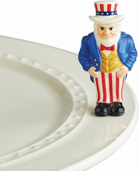 Nora Fleming Uncle Sam A251 - Hand-Painted Ceramic Holiday Décor - Spring Minis for The Home and Office