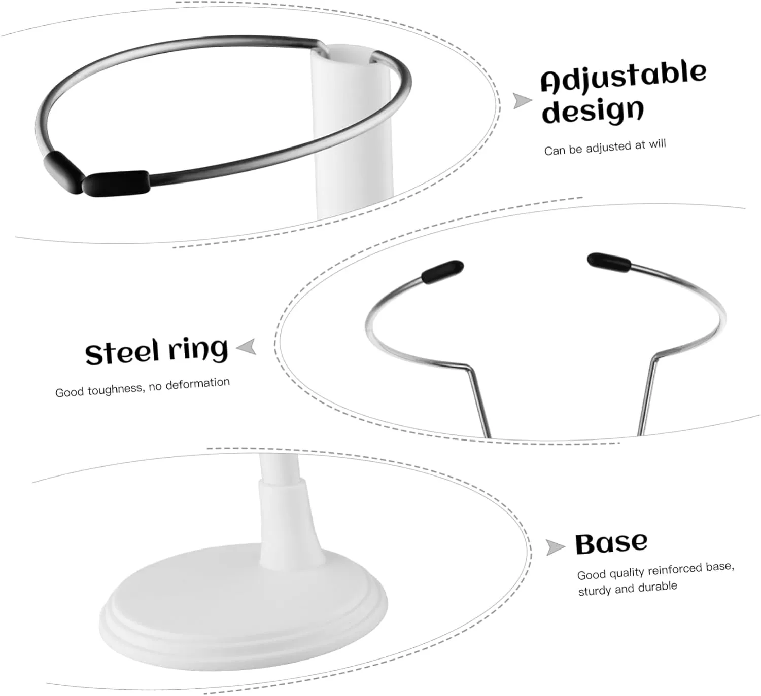 NUOBESTY Doll Stands Display Holder Figures Display Rack Doll Bracket Support Teddy Bear Stand Birthday Party Favor for Kids Girls White 30cm 4pcs