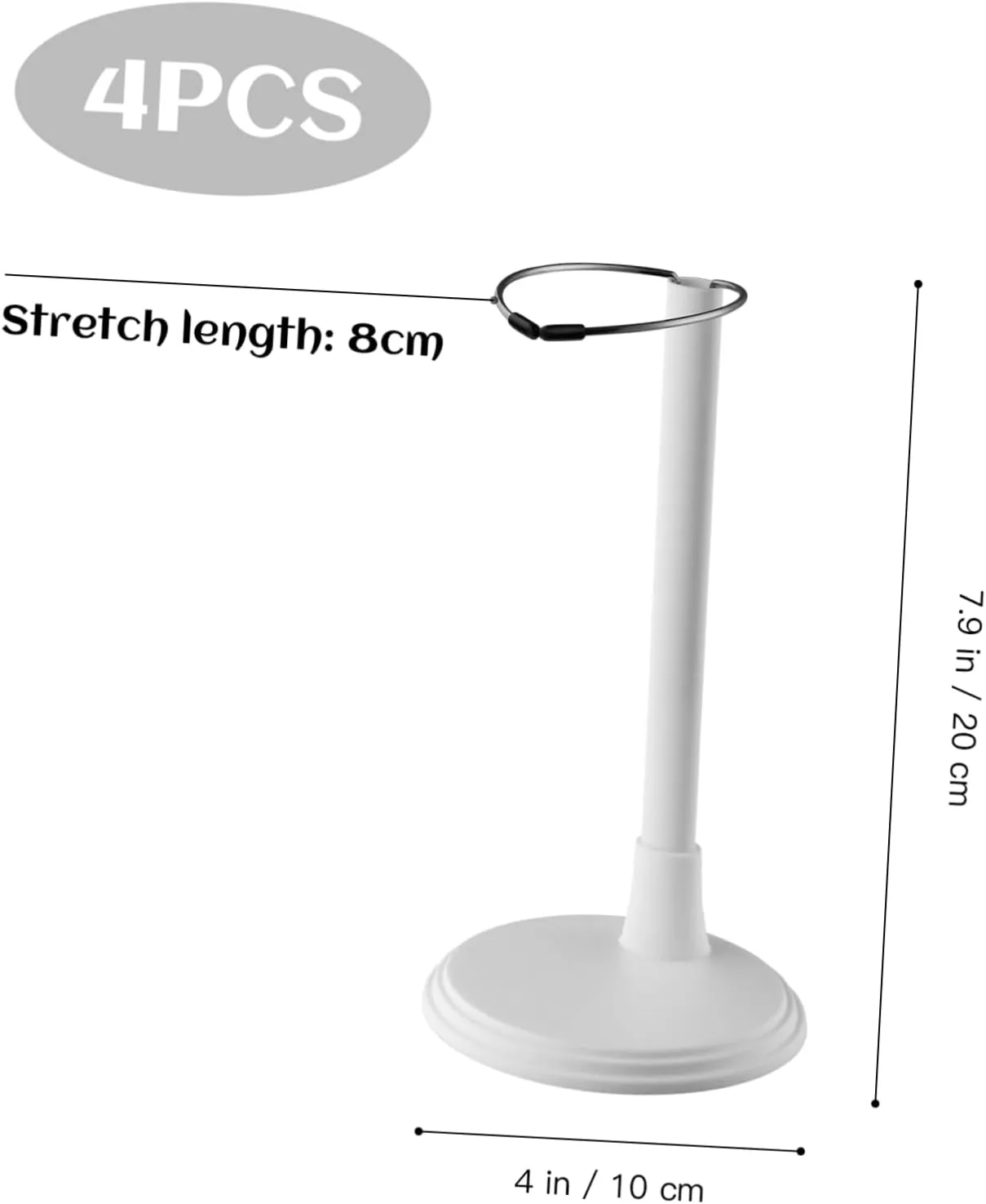 NUOBESTY Doll Stands Display Holder Figures Display Rack Doll Bracket Support Teddy Bear Stand Birthday Party Favor for Kids Girls White 30cm 4pcs