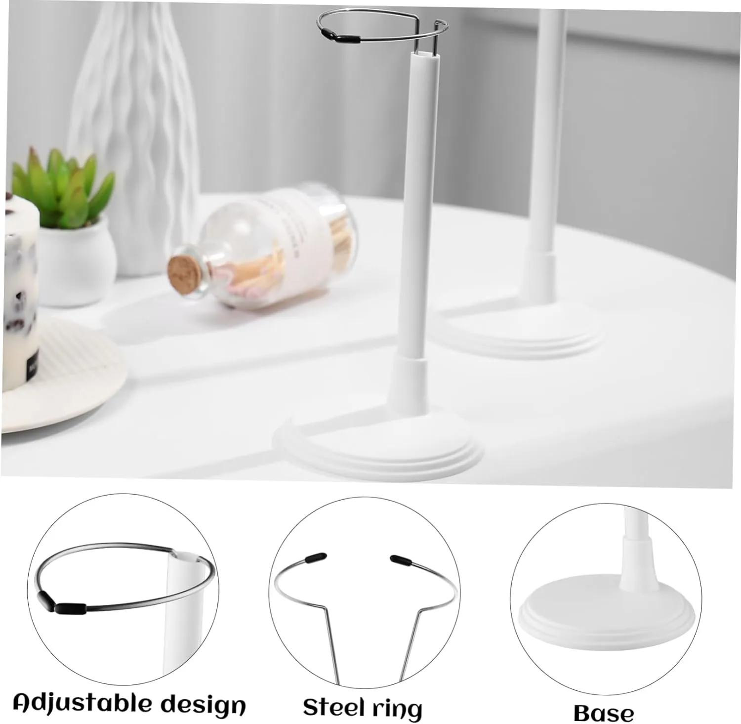 NUOBESTY Doll Stands Display Holder Figures Display Rack Doll Bracket Support Teddy Bear Stand Birthday Party Favor for Kids Girls White 30cm 4pcs