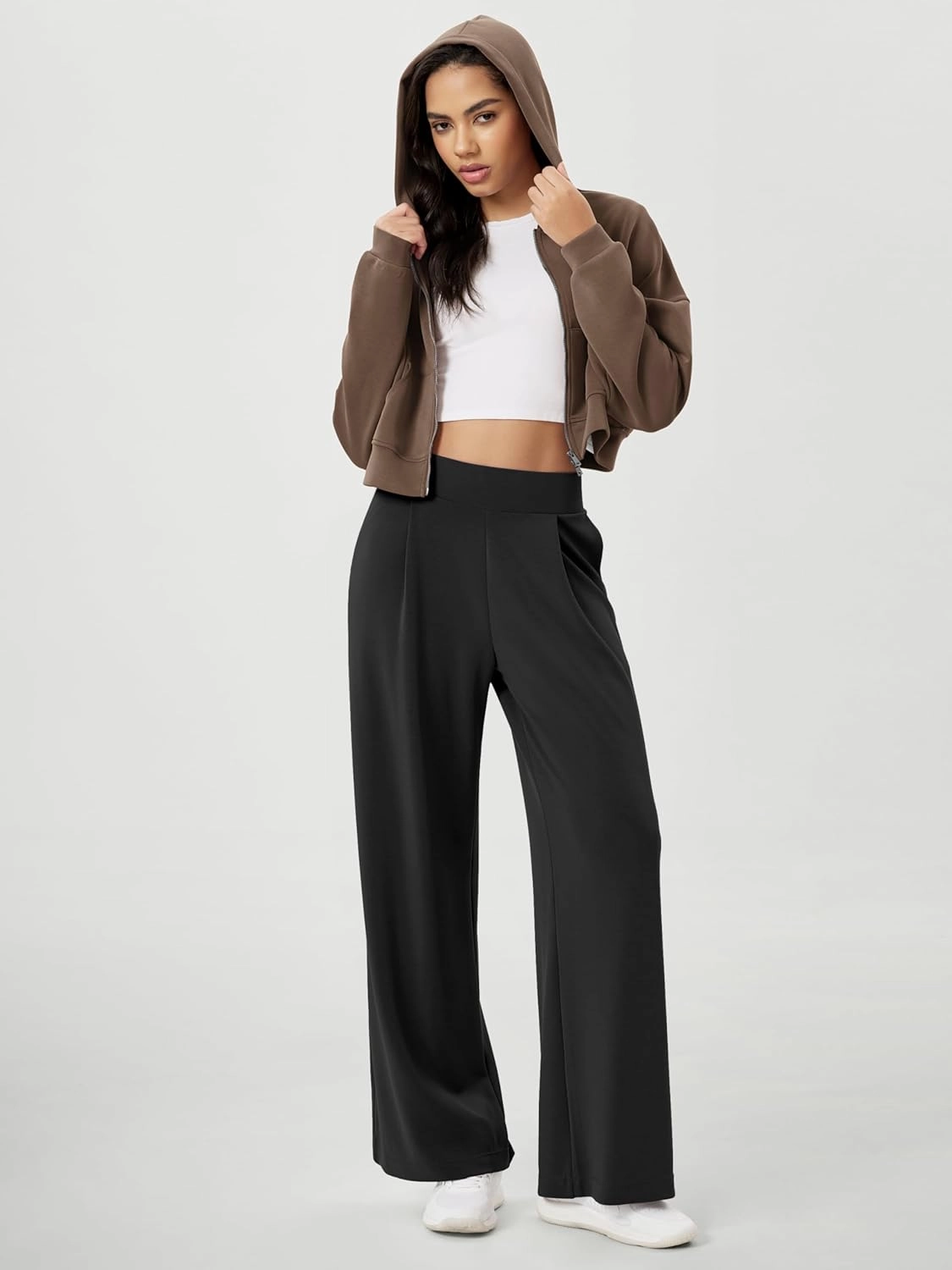 ODODOS Modal Soft Wide Leg Pants for Women High Waist Casual Relaxed Pants with Pockets-27/29"/ 31" Inseam