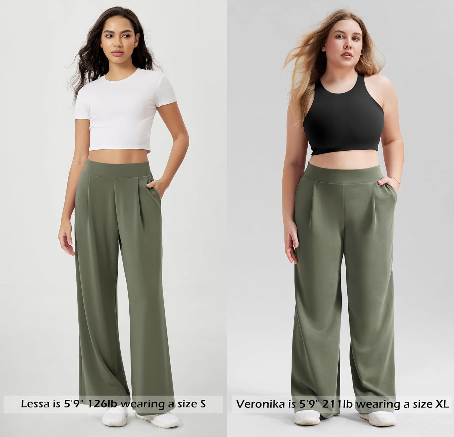 ODODOS Modal Soft Wide Leg Pants for Women High Waist Casual Relaxed Pants with Pockets-27/29"/ 31" Inseam
