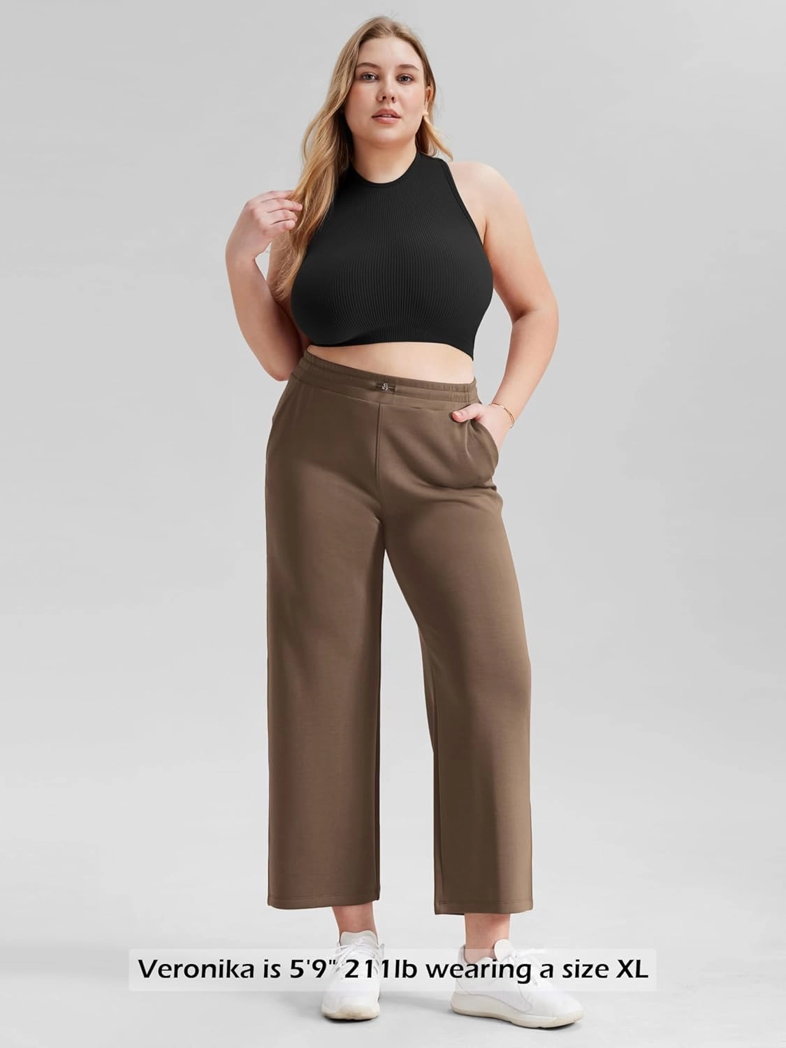 ODODOS Women's Modal Soft Wide Leg Pants with Pockets Adjustable Shockcord High Waist Casual Lounge Pants-27/29/31" Inseam