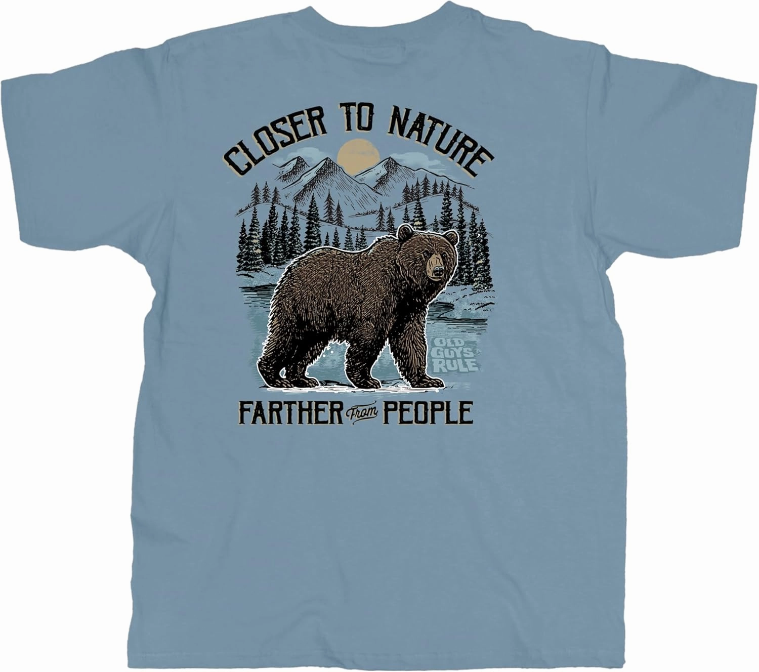 OLD GUYS RULE T-Shirts for Men, The Bear - Novelty Graphic Tee for Camping Trip, Nature, Outdoors - Gift for Dad, Grandpa