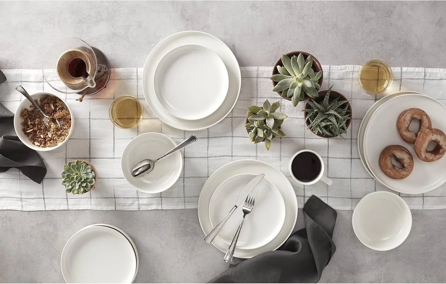 Oneida White 24 Seven Piece Dinnerware Set, 12 Count, Dorm Necessities, Dorm Essentials
