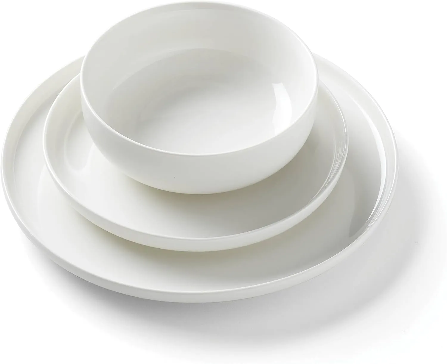 Oneida White 24 Seven Piece Dinnerware Set, 12 Count, Dorm Necessities, Dorm Essentials