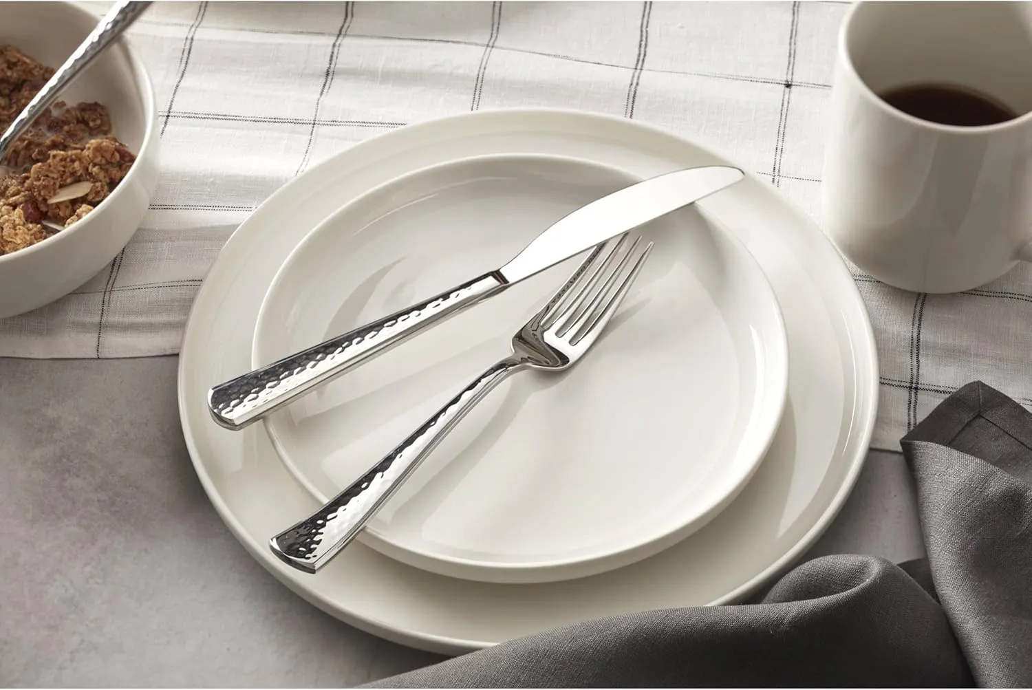 Oneida White 24 Seven Piece Dinnerware Set, 12 Count, Dorm Necessities, Dorm Essentials